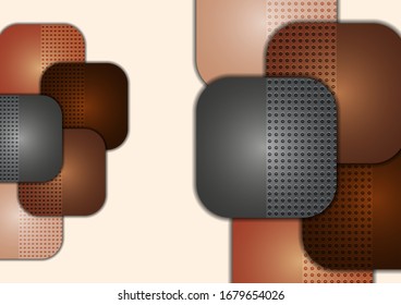 Abstract geometric background, colored round squares form a banner. Modern template for business brochure, flyer, presentation or web design layout. Vector illustration