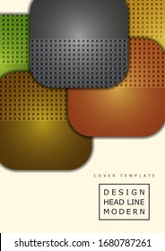 Abstract geometric background, colored round squares form a banner. Modern template for business brochure, flyer, presentation or web design layout. Vector illustration