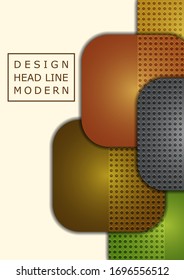 Abstract geometric background, colored round squares form a banner. Modern template for business brochure, flyer, presentation or web design layout. Vector illustration