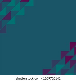 Abstract geometric background with colored triangles in the corners. Can be used as poster, banner, border, background, Wallpaper, card, print and etc. Eps10 vector.