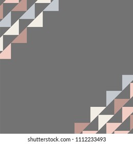 Abstract geometric background with colored triangles in the corners. Can be used as poster, banner, border, background, Wallpaper, card, print and etc. Eps10 vector.