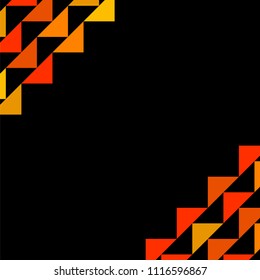 Abstract geometric background with colored triangles in the corners. Can be used as poster, banner, border, background, Wallpaper, card, print and etc. Eps10 vector.