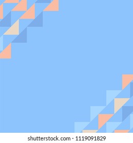 Abstract geometric background with colored triangles in the corners. Can be used as poster, banner, border, background, Wallpaper, card, print and etc. Eps10 vector.