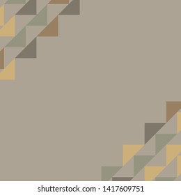 Abstract geometric background with colored triangles in the corners. Can be used as poster, banner, border, background, Wallpaper, card, print and etc. Eps10 vector.
