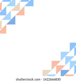 Abstract geometric background with colored triangles in the corners. Can be used as poster, banner, border, background, Wallpaper, card, print and etc. Eps10 vector.