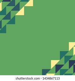 Abstract geometric background with colored triangles in the corners. Can be used as poster, banner, border, background, Wallpaper, card, print and etc. Eps10 vector.
