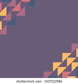 Abstract geometric background with colored triangles in the corners. Can be used as poster, banner, border, background, Wallpaper, card, print and etc. Eps10 vector.