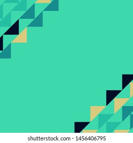 Abstract geometric background with colored triangles in the corners. Can be used as poster, banner, border, background, Wallpaper, card, print and etc. Eps10 vector.