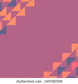 Abstract geometric background with colored triangles in the corners. Can be used as poster, banner, border, background, Wallpaper, card, print and etc. Eps10 vector.