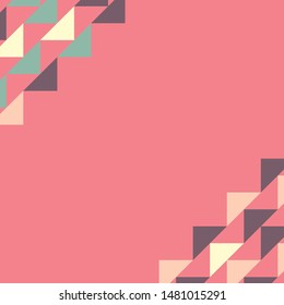 Abstract geometric background with colored triangles in the corners. Can be used as poster, banner, border, background, Wallpaper, card, print and etc. Eps10 vector.