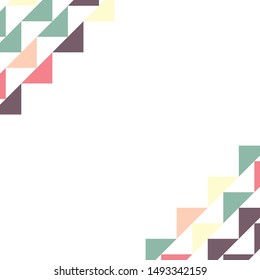 Abstract geometric background with colored triangles in the corners. Can be used as poster, banner, border, background, Wallpaper, card, print and etc. Eps10 vector.