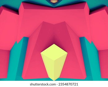 Abstract geometric background with colorful 3D shapes or architectural forms for booklet or video conference backdrop