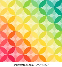 Abstract geometric background of colorful circles and triangles