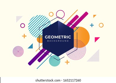 Abstract geometric background. Colorful dynamic shapes. EPS 10 stock vector
