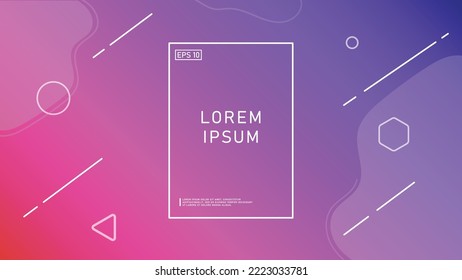 Abstract geometric background with colorful gradient color. dynamic liquid shape design.
