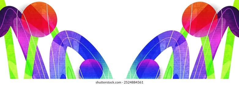 Abstract Geometric Background with Colorful Gradient Shapes with Texture Effect. Modern Gradient Background Vector Illustration