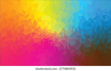 Abstract geometric background with colorful gradient, polygon pattern, vibrant texture, and modern design blending warm and cool tones seamlessly.