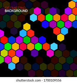 Abstract geometric background with colorful hexagons. Vector illustration