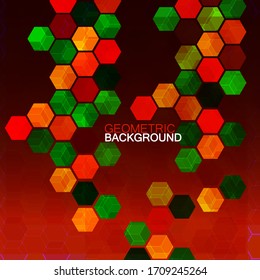 Abstract geometric background with colorful hexagons. Vector illustration