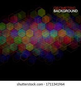 Abstract geometric background with colorful hexagons. Vector illustration