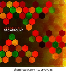 Abstract geometric background with colorful hexagons. Vector illustration
