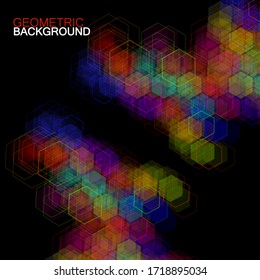 Fondo geométrico abstracto con hexágonos coloridos. Ilustración del vector