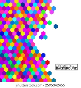 Abstract geometric background with colorful hexagons. Vector illustration