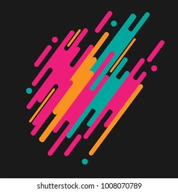 Abstract geometric background. Colorful image.Modern style abstraction with composition made of various rounded shapes in color. Vector illustration.