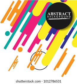 Abstract geometric background. Colorful image.Modern style abstraction with composition made of various rounded shapes in color. Vector illustration