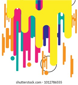 Abstract geometric background. Colorful image.Modern style abstraction with composition made of various rounded shapes in color. Vector illustration