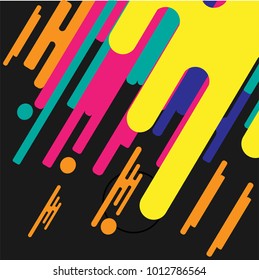 Abstract geometric background. Colorful image.Modern style abstraction with composition made of various rounded shapes in color. Vector illustration