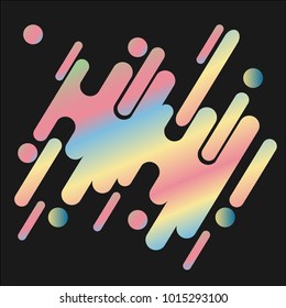 Abstract geometric background. Colorful image.Modern style abstraction with composition made of various rounded shapes in color. Vector illustration.