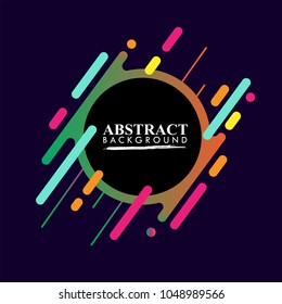 Abstract geometric background. Colorful image.Modern style abstraction with composition made of various rounded shapes in color. Vector illustration.