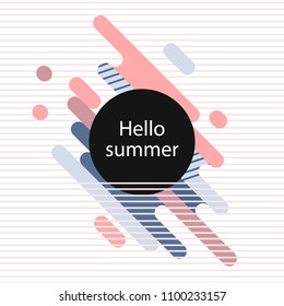 Abstract geometric background. Colorful image.Modern style abstraction with composition made of various rounded shapes in color. Vector illustration.