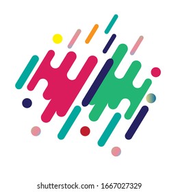 Abstract geometric background. Colorful image.Modern style abstraction with composition made of various rounded shapes in color. Vector illustration.