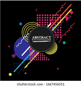 Abstract geometric background. Colorful image.Modern style abstraction with composition made of various rounded shapes in color. Vector illustration