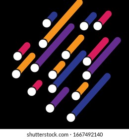 Abstract geometric background. Colorful image.Modern style abstraction with composition made of various rounded shapes in color. Vector illustration