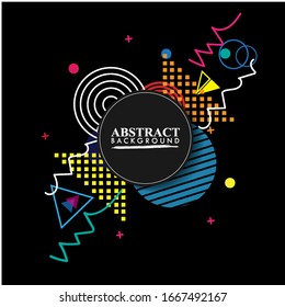 Abstract geometric background. Colorful image.Modern style abstraction with composition made of various rounded shapes in color. Vector illustration