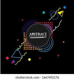 Abstract geometric background. Colorful image.Modern style abstraction with composition made of various rounded shapes in color. Vector illustration