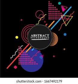 Abstract geometric background. Colorful image.Modern style abstraction with composition made of various rounded shapes in color. Vector illustration