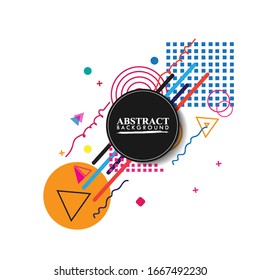 Abstract geometric background. Colorful image.Modern style abstraction with composition made of various rounded shapes in color. Vector illustration