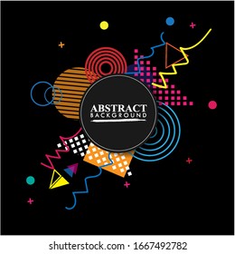 Abstract geometric background. Colorful image.Modern style abstraction with composition made of various rounded shapes in color. Vector illustration