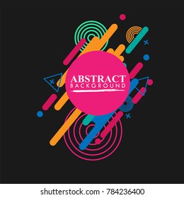 Abstract geometric background. Colorful image.Modern style abstraction with composition made of various rounded shapes in color. Vector illustration.