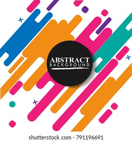 Abstract geometric background. Colorful image.Modern style abstraction with composition made of various rounded shapes in color. Vector illustration.