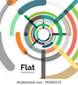 Abstract geometric background. Colorful line composition on white. Flat design