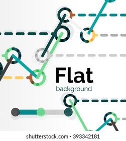 Abstract geometric background. Colorful line composition on white. Flat design