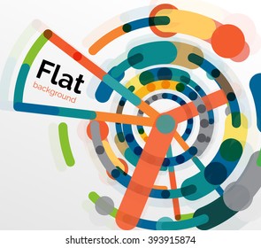 Abstract geometric background. Colorful line composition on white. Flat design