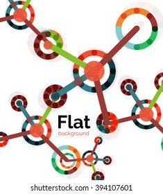 Abstract geometric background. Colorful line composition on white. Flat design