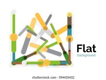 Abstract geometric background. Colorful line composition on white. Flat design
