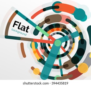 Abstract geometric background. Colorful line composition on white. Flat design